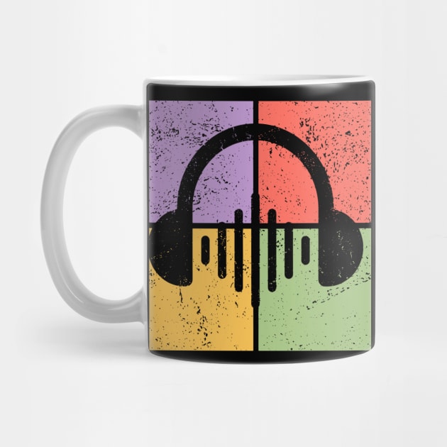 Music Lover's Pop Art Design - Retro Headphones by TuncGK